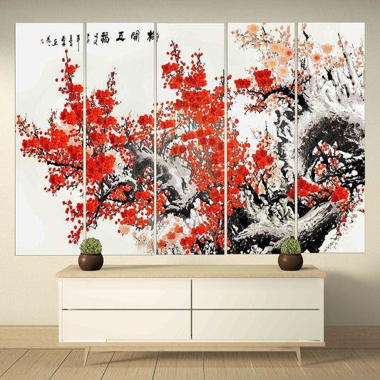 Sakura bonsai tree Sakura blossoms Floral wall art  japanese wall art canvas  japanese prints wall art asian wall art huge wall art