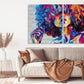 Trendy Black Afro woman African american bright wall art multi panel extra large canvas art painting