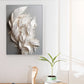 3d feathers canvas print, framed volumetrical wall art, white feathers artwork, large modern wall art, floater frame living room wall art