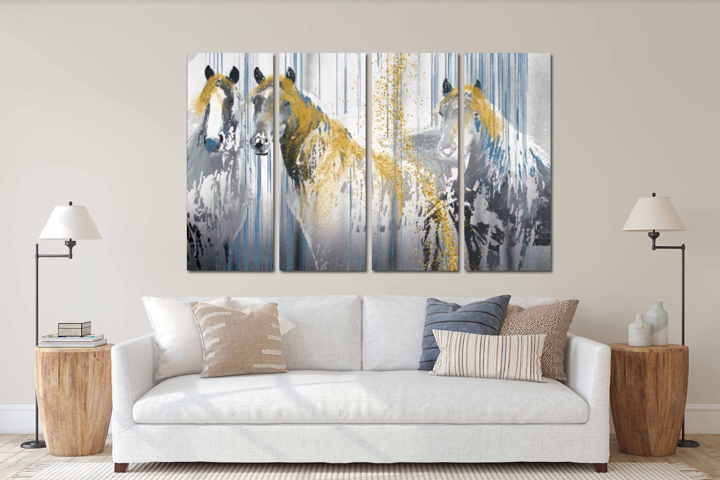 Horse wall art Amazing hand drawn horse paintings on canvas home wall decor canvas painting horse printable art large canvas art