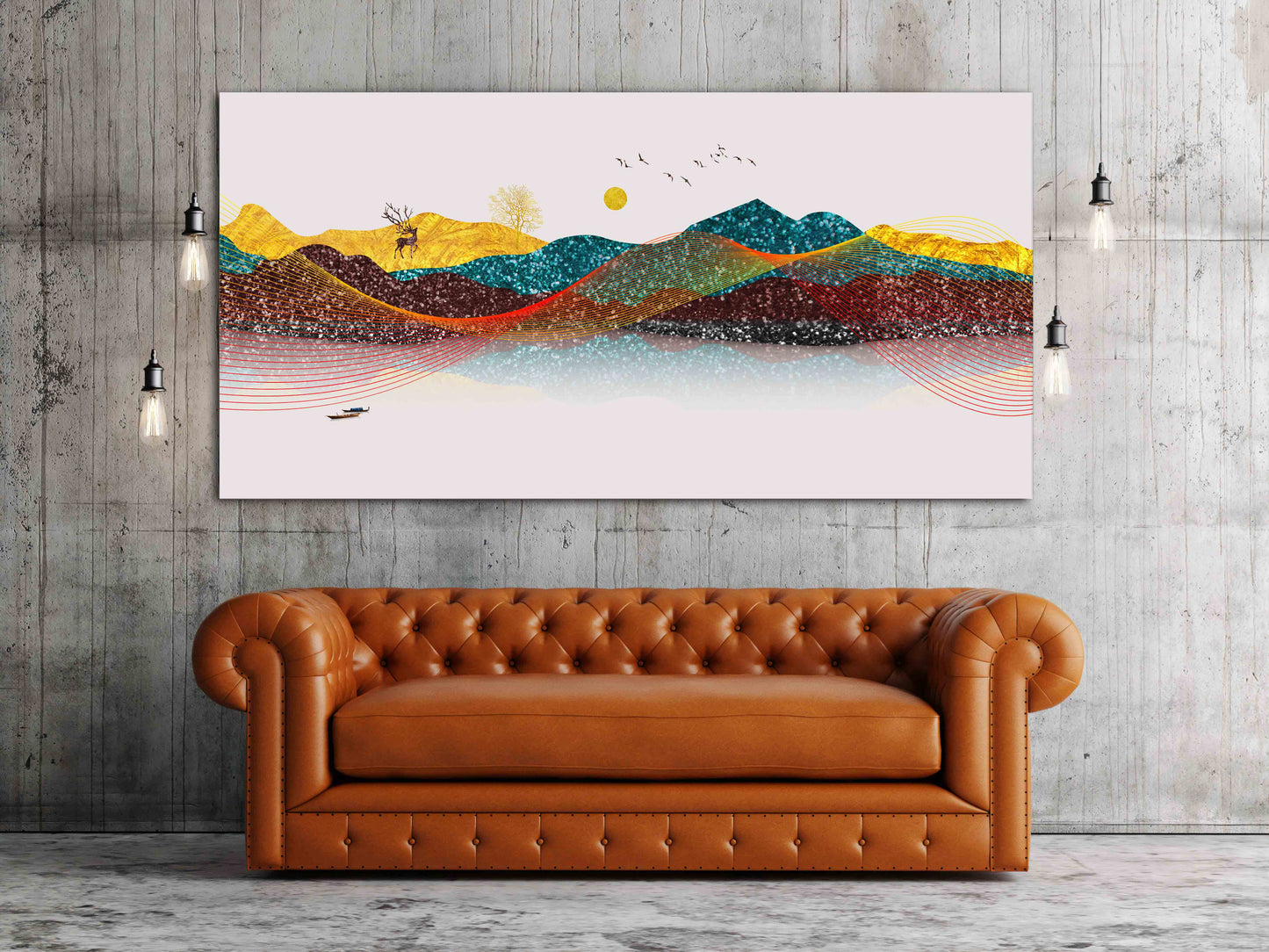 Mountain line art wall print Modern abstract art Abstract art print Multi panel canvas room wall decor Abstract wall art Abstract painting