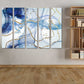 Large abstract painting blue and gold Modern abstract art Multi panel canvas Wall art Canvas painting Abstract wall art Home wall decor