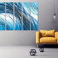 Large abstract painting blue and gold Abstract colorful painting large Expressionist painting 3 piece frame canvas Home wall decor