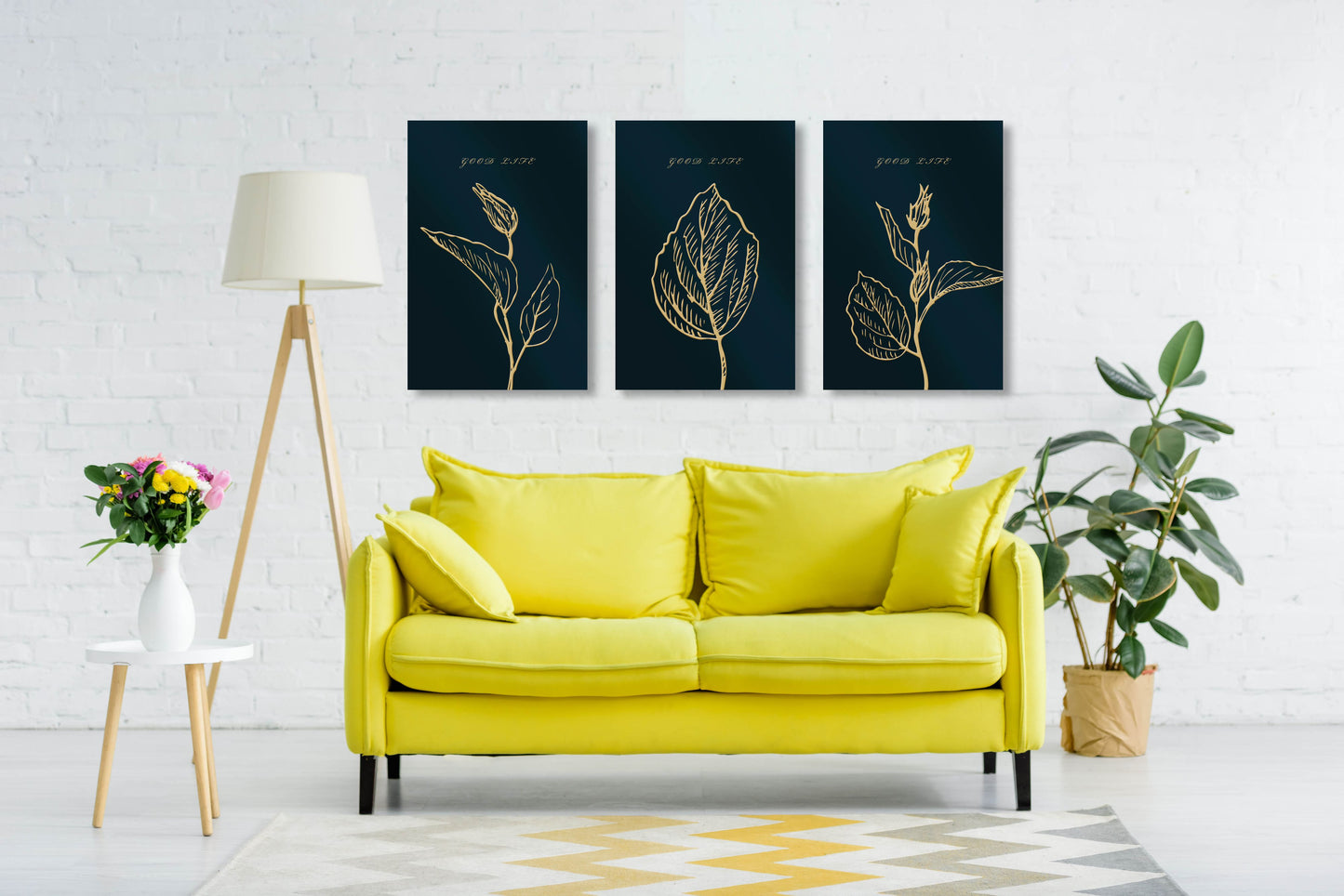 Plant wall art floral paintings decorative gift minimalist art printable wall art flower canvas leaves wall art set of 3 prints