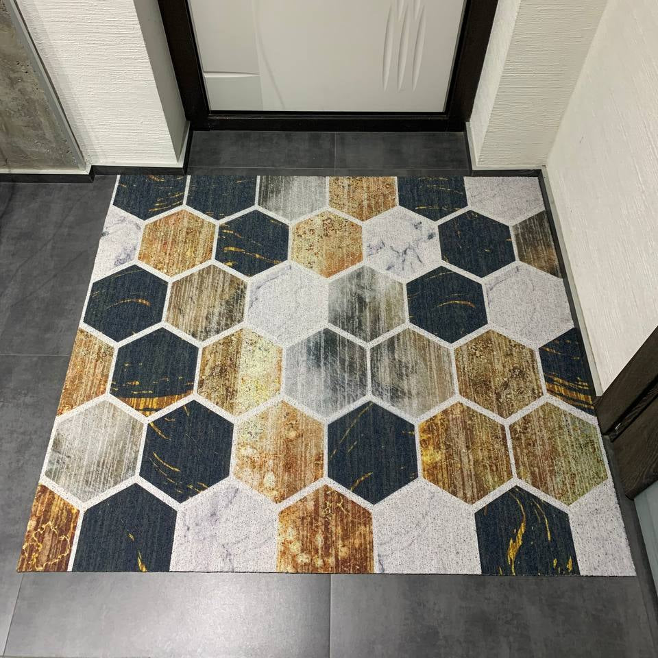 Rutschfester Flurteppich, Fußmatte für den Eingangsbereich „Geometrie“