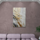 Abstract gold and gray wall art, framed contemporary canvas print, oil effect painting wall art, gift for men