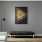 Triangle wall art, abstract black gold canvas print, large modern art print, conceptual wall art, framed wall art for living room, gift wall art