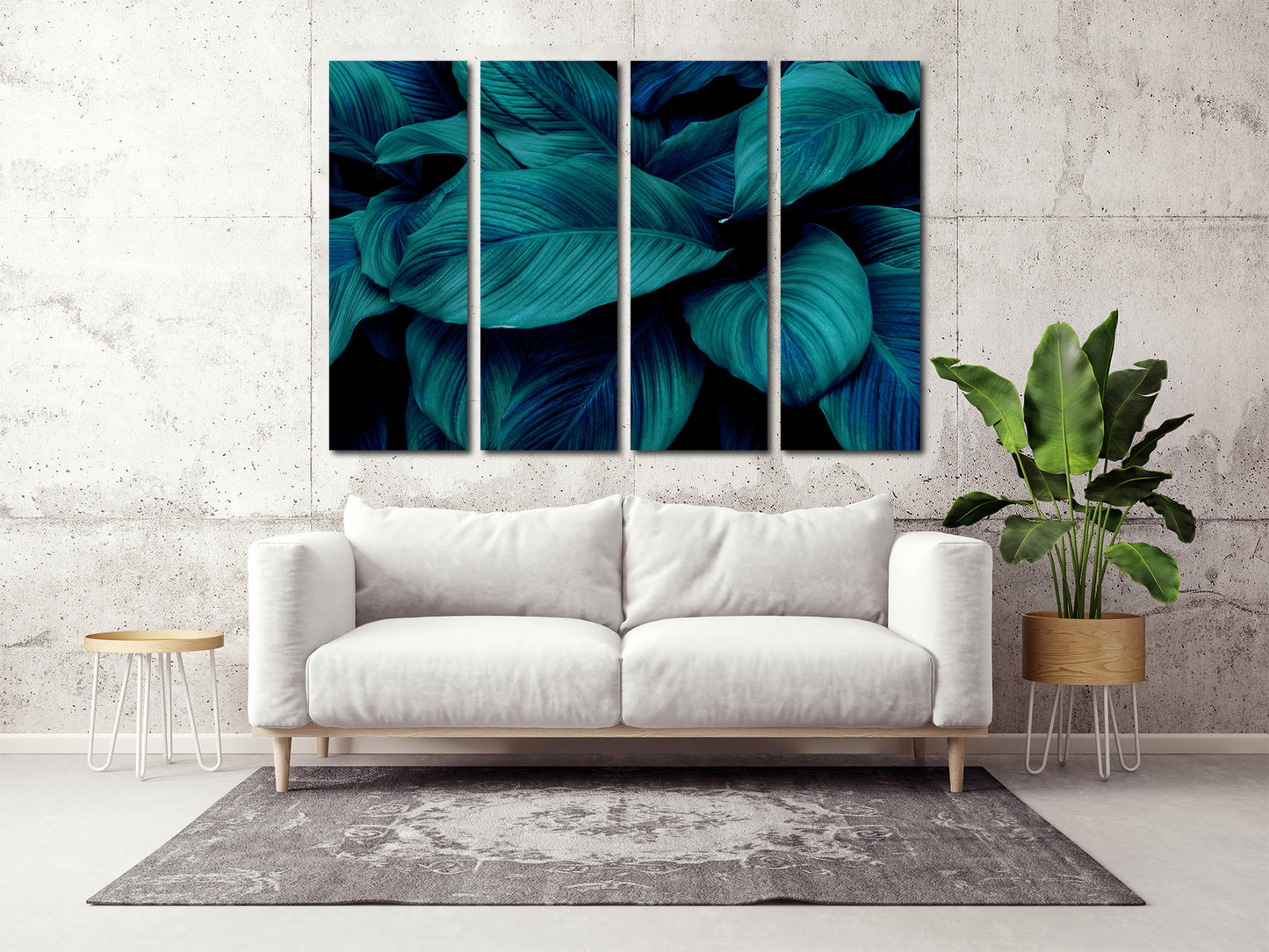 Huge Tropical leaves wall art paintings on canvas Home farmhouse wall decor canvas painting floral canvas wall art