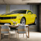 Extra large wallpaper with yellow car, peel and stick wallpaper for boy room, nursery wallcovering, temporary wallpaper