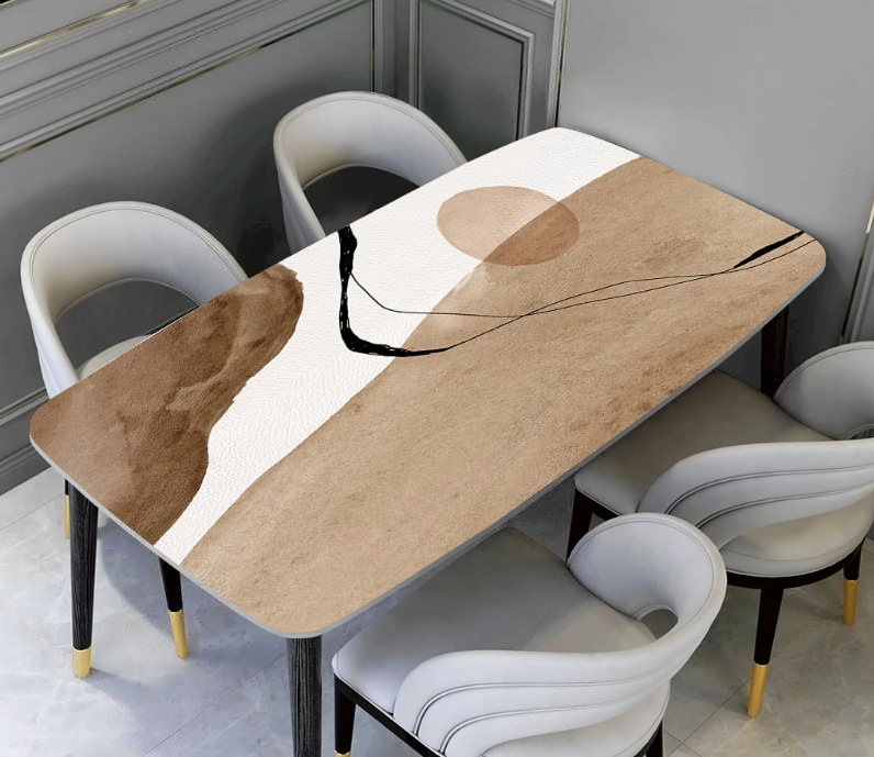 Küchentischdecke mit Lederstruktur und -muster, Küchentischüberzug „Asian touch“