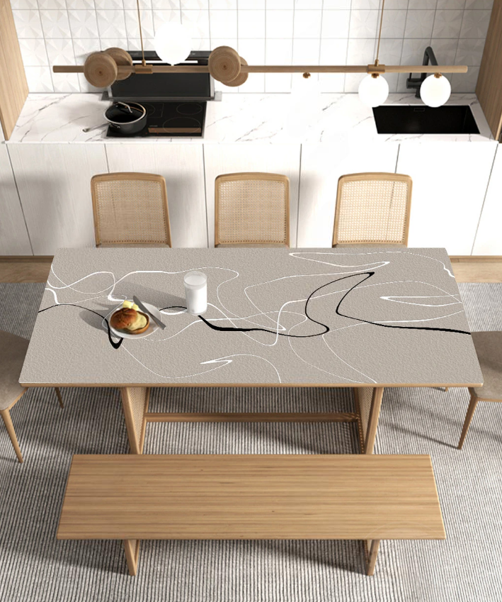 Wasserdichte PVC-Küchentischdecke, Küchenabdeckung mit Lederstruktur "Abstrakt"