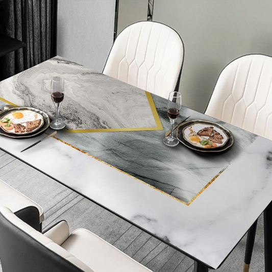 Stilvolle Tischdecke in Lederoptik, Tischauflage in Lederoptik "Marble Composition"