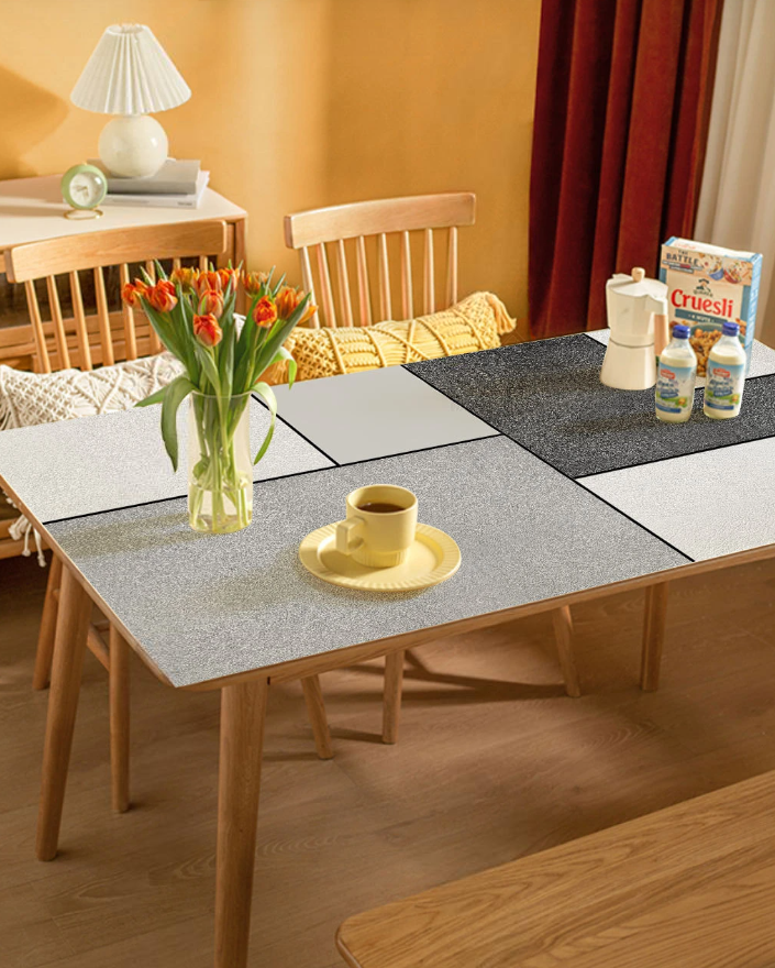 Tischdecke aus PVC mit modernem Print für Ihr Zuhause, wasserdichter Tischschutz „Concrete table“