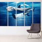 Dolphin wood wall artwall decor canvas painting bright wall art extra large wall art Dolphin canvas art Marine wall art  fish wall art