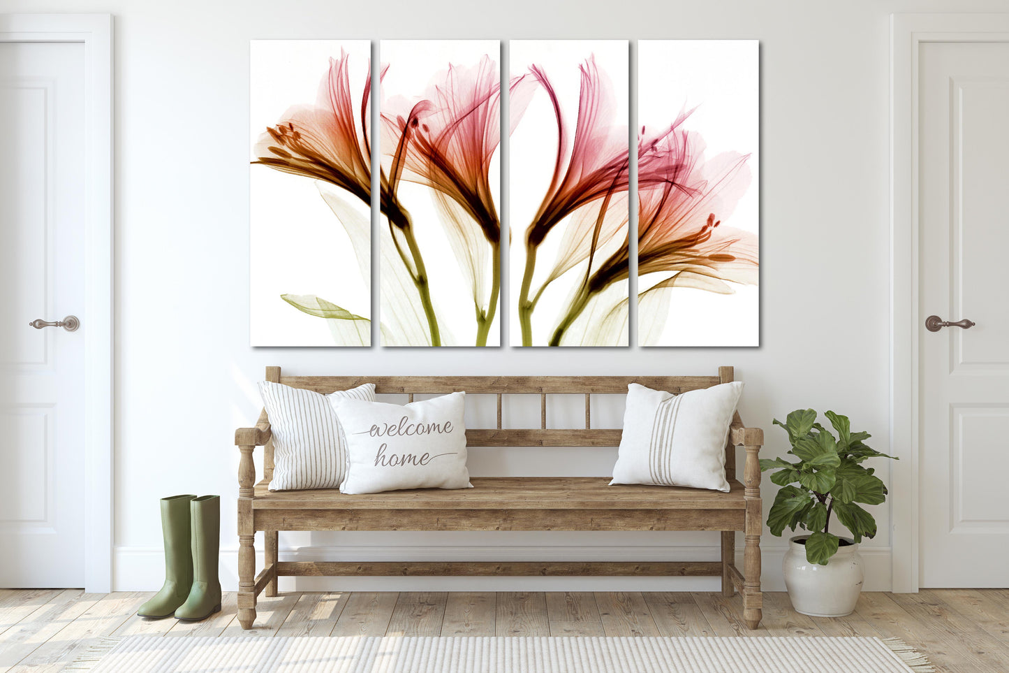 Flowers wall art paintings on canvas, home wall decor, canvas painting 3 piece wall art 4 panel wall art 5 panel canvas  flowers canvas