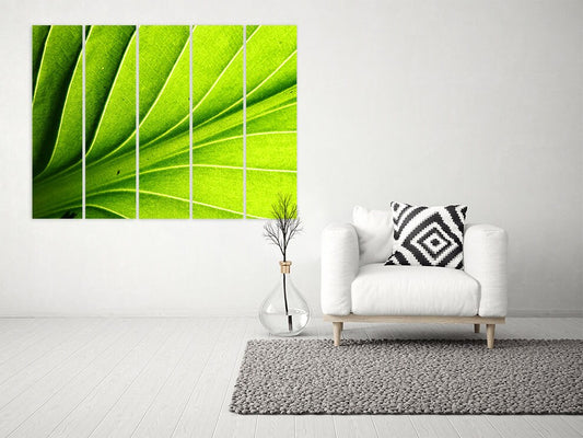 Leaves wall art, Tropical wall art paintings on canvas, home wall decor, canvas painting, large green painting, multi panel wall art