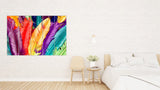 Eclectic wall art, Modern wall art paintings on canvas, feather print feathers wall art home wall decor canvas painting very large paintings