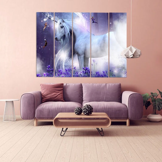 Unicorn wall art canvas paintings on canvas, nursery art print, fantasy art print, nursery wall decor, home wall decor, canvas painting,