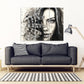 Paintings women faces wall art paintings on canvas, home wall decor, black and white wall art,  black and white prints, canvas painting
