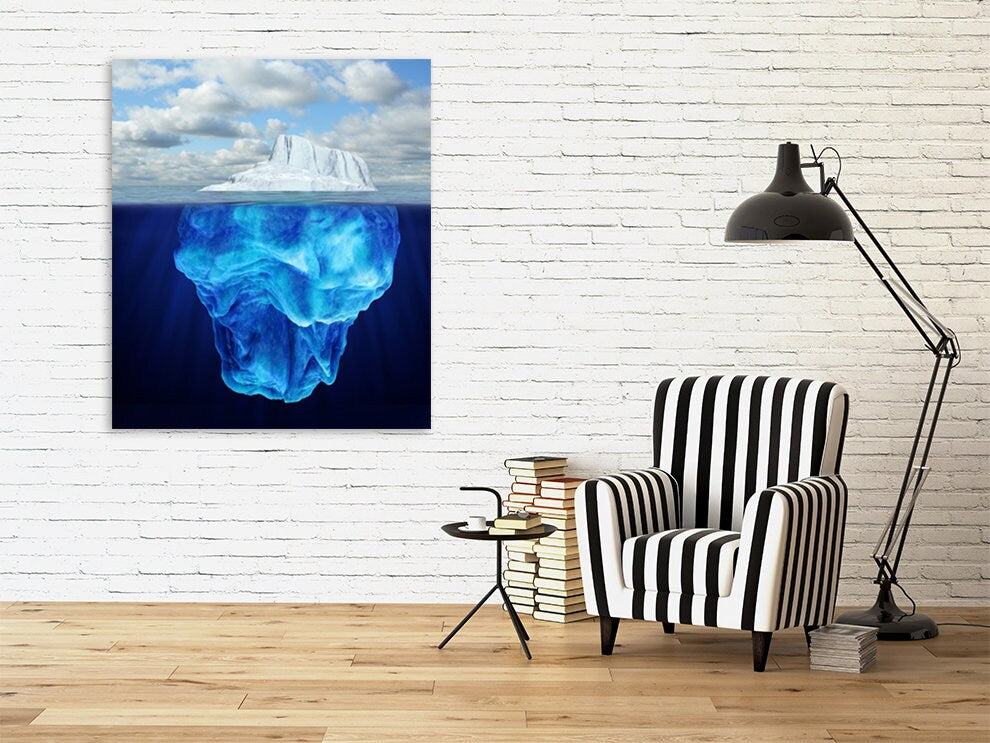 Iceberg canvas Iceberg wall art paintings on canvas, home wall decor, canvas painting, bathroom wall decor seascape painting
