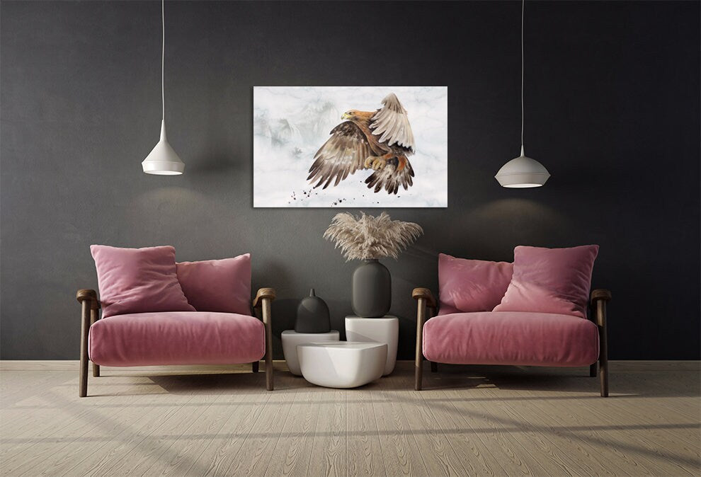 Eagle wall art paintings on canvas, home wall decor, canvas painting, housewarming and wedding gift eagle canvas print