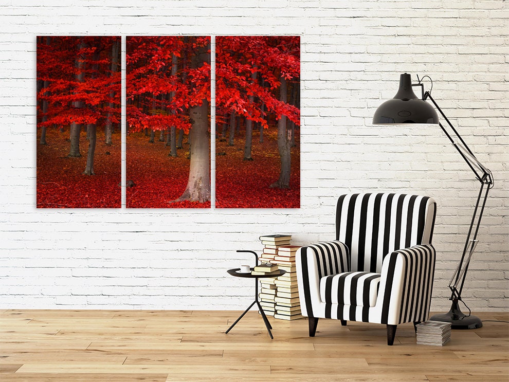 Forest wall art paintings on canvas, home wall decor, canvas painting, housewarming and wedding gift