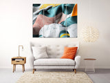 Abstract multi panel wall art, extra large canvas painting, modern wall decor print