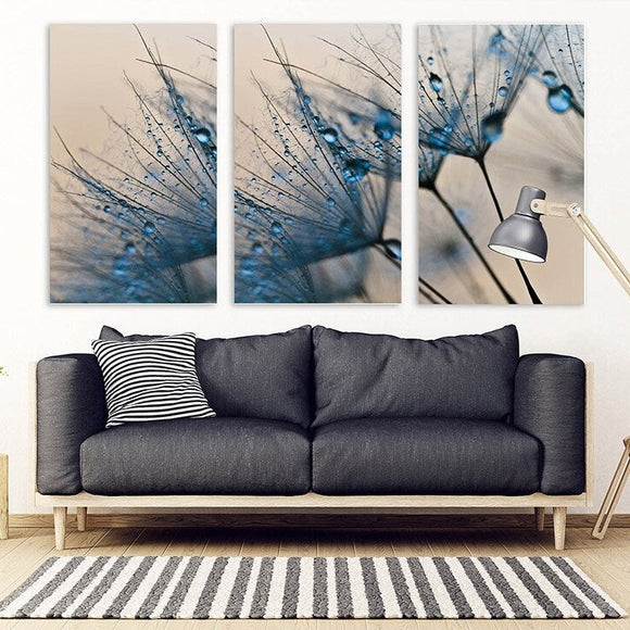 Dandelion wall art, Flowers wall art paintings on canvas, home wall decor, canvas painting, printable wall art, living room art