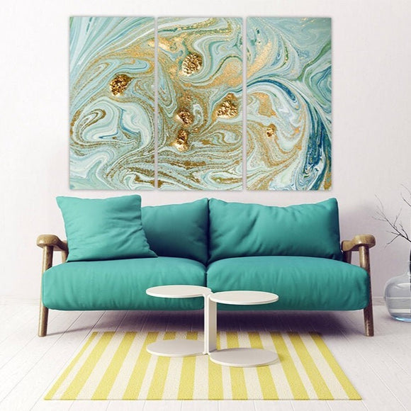Fluid abstract print, Blue marble wall art, Abstract wall art paintings on canvas, home wall decor gold marble wall art multi panel wall art