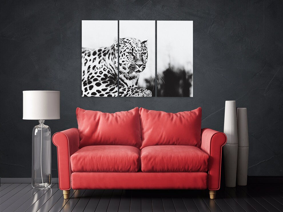 Leopard wall art printable paintings on canvas, home wall decor, canvas painting, living room art, contemporary art