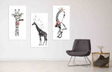 Modern wall art, Giraffe wall art paintings on canvas, trendy wall art, home wall decor, printable wall art set of 3, giraffe painting