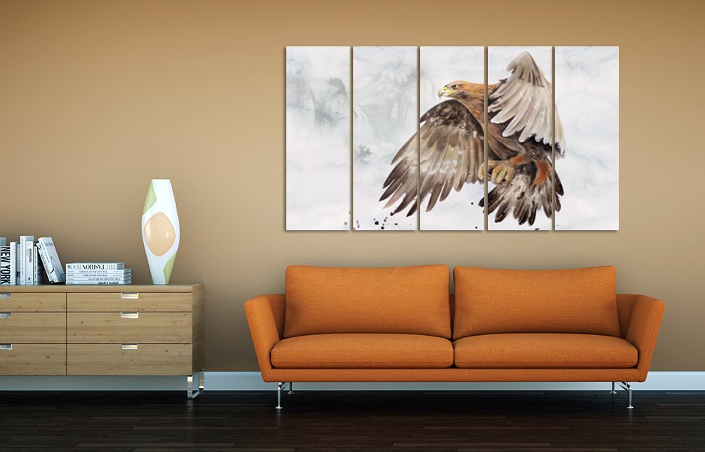 Eagle wall art paintings on canvas, home wall decor, canvas painting, housewarming and wedding gift eagle canvas print