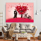 Red heart wall art, Love paintings on canvas, valentines day gift, love picture, heart wall decor, couple in love art, Red tree wall decor