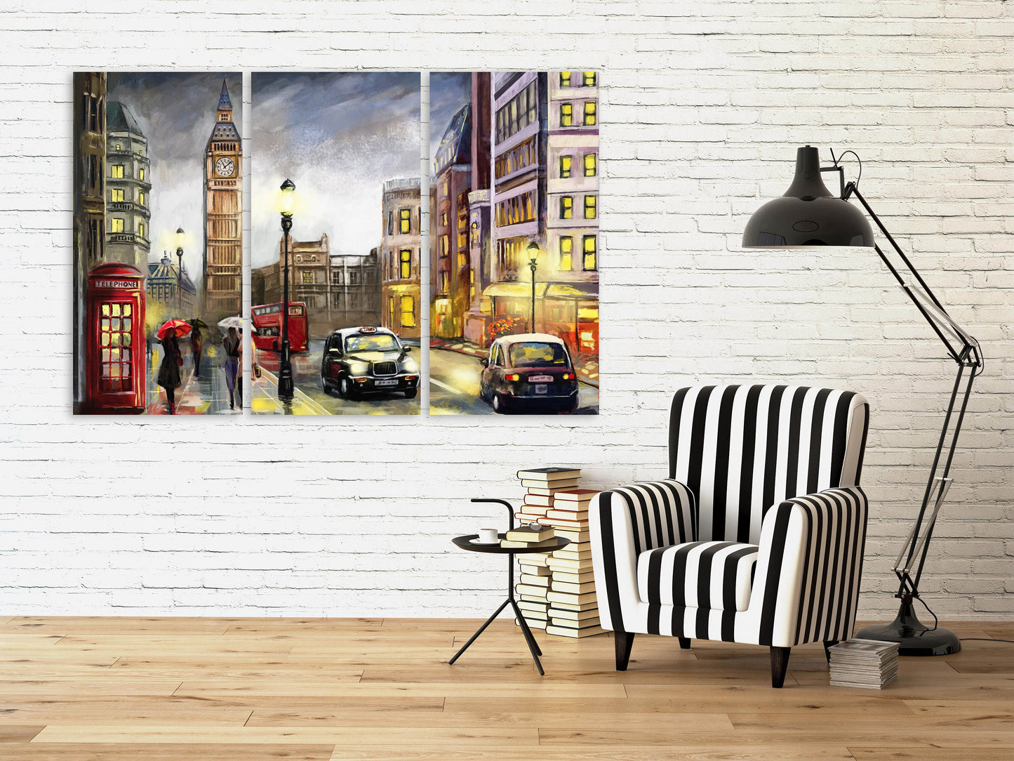 London wall art paintings on canvas, home wall decor, big ben wall decor, city multi panel wall art, canvas print, trendy wall art