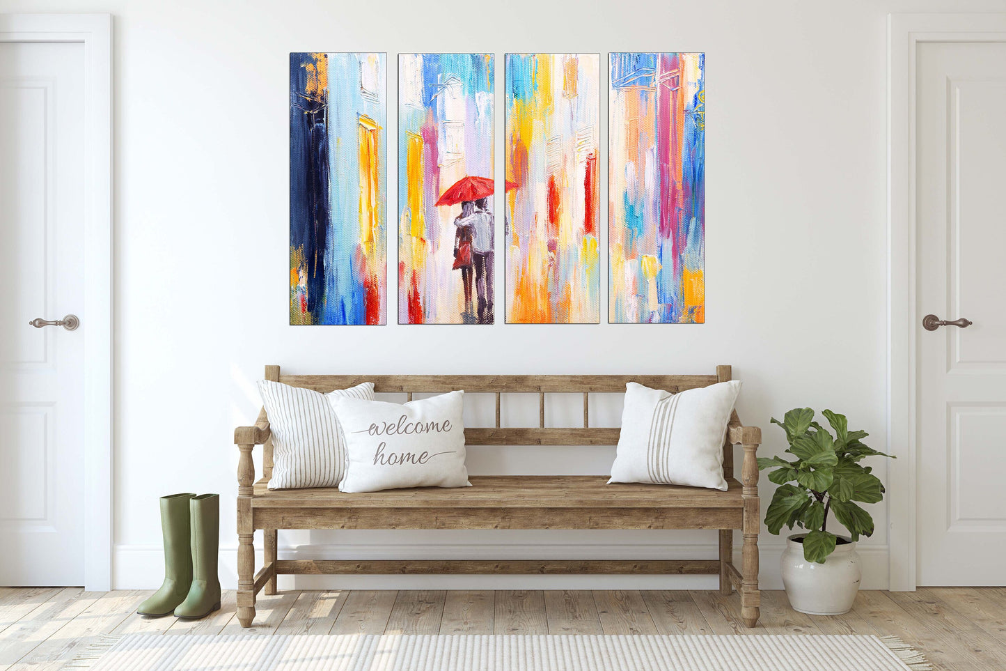 Abstract couple love art, Love wall art paintings on canvas,  red umbrella art, valentines day gift, printable abstract art prints