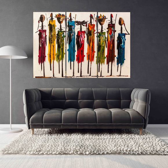 Afro woman, Abstract African wall art Masai canvas print, african canvas art painting, Masai painting, extra large wall art, trendy wall art