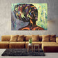 Black woman wall art Afro woman Abstract African wall art African canvas art painting Large wall art Trendy wall art African american art