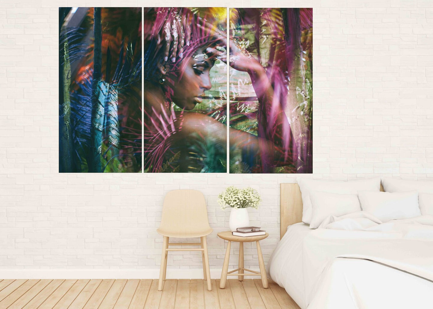 African american wall art Black woman wall art Afro woman Abstract  African canvas art painting Large wall art Trendy wall art