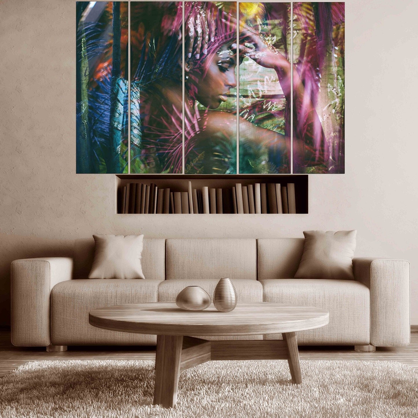 African american wall art Black woman wall art Afro woman Abstract  African canvas art painting Large wall art Trendy wall art