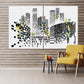 Trendy wall art, city wall art multi panel art Abstract wall art paintings on canvas, extra large wall art, home wall decor