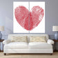 Red heart wall art, Love paintings on canvas, heart wall decor, living room art modern abstract art