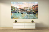 Venice painting Colorful wall art Vintage wall art paintings on canvas, city street art canvas print, oil painting on canvas Venice painting