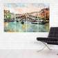 Venice painting Colorful wall art Vintage wall art paintings on canvas, city street art canvas print, oil painting on canvas Venice painting