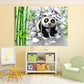 Panda kids Baby nursery Animal canvas wall art Jungle nursery framed print Playroom canvas painting Extra large multi panel wall art