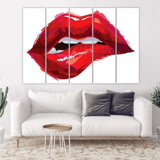 Red lips canvas print Fashion wall art Modern wall decor paintings on canvas very large canvas paintings