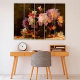 oil painting flowers Vintage paintings on canvas floral wall art Botanical paintings Flowers wall decor extra large multi panel wall art