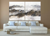 Mountains wall art Abstract wall art paintings on canvas, nature wall art home wall decor, home decor gift, pastel wall art