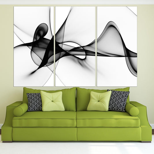 Black and white art Multi panel canvas Multi panel wall art dining room wall decor Abstract wall art Abstract painting Extra large wall art