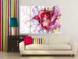 Pink roses wall art Flowers wall art paintings on canvas, home wall decor, canvas painting 3 piece wall art 4 panel wall art 5 panel canvas