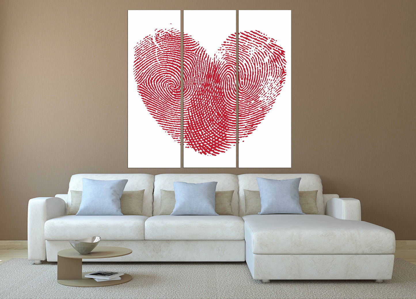 Red heart wall art, Love paintings on canvas, heart wall decor, living room art modern abstract art